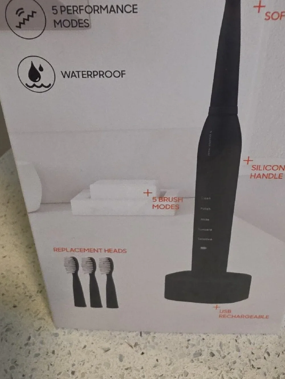Sharper Image Black and White Electric Toothbrush Set